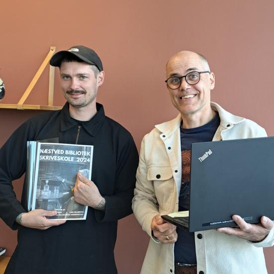 Erik og Martin underviser på Skriveskolen. Fotokreditering: Næstved Bibliotek og Borgerservice
