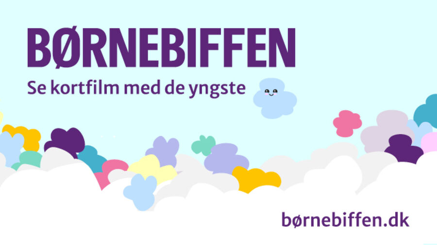 Farvede skyer og teksten: Børnebiffen - Se kortfilm med de yngste