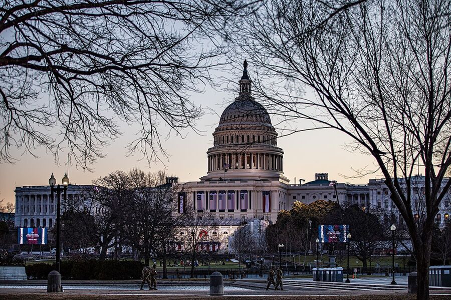 United States Capitol-bygningen før Joe Bidens indsættelse. Foto: Wikimedia Commons.
