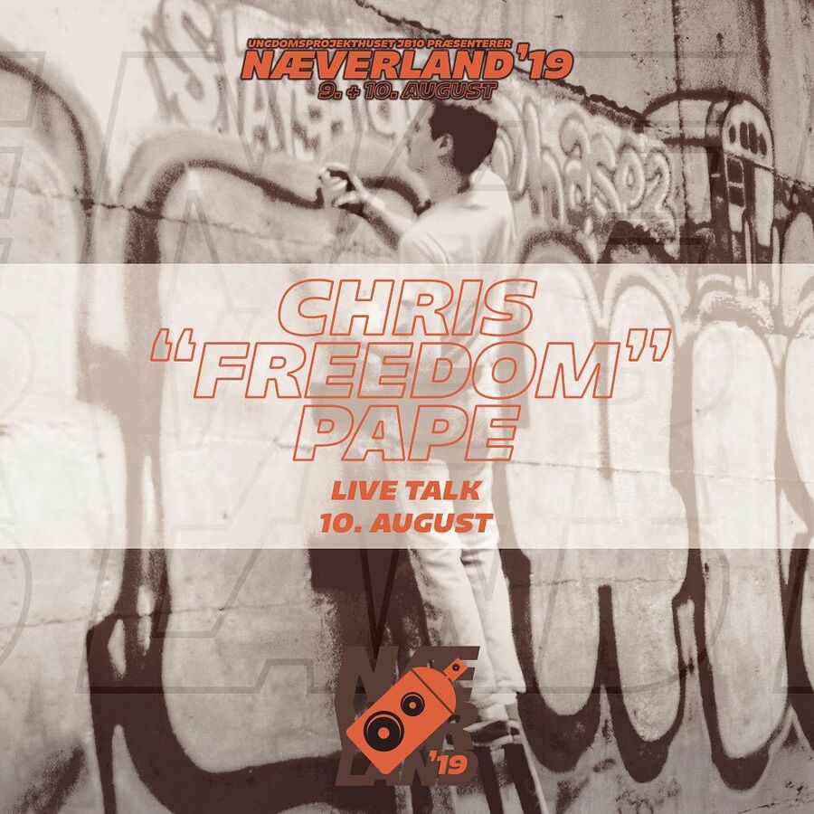 Plakat for Chris Freedom Pape Artist Talk på JB10